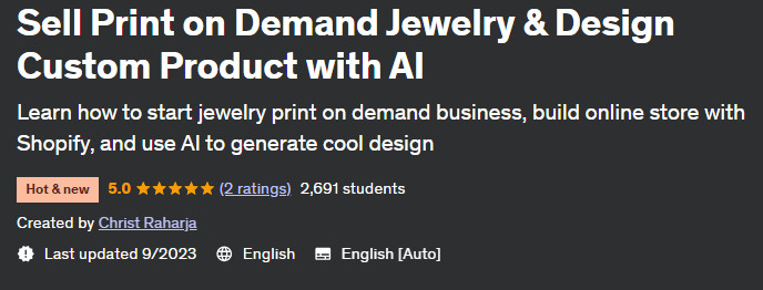 Sell ​​Print on Demand Jewelry & Design Custom Product with AI