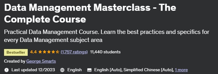 Data Management Masterclass - The Complete Course