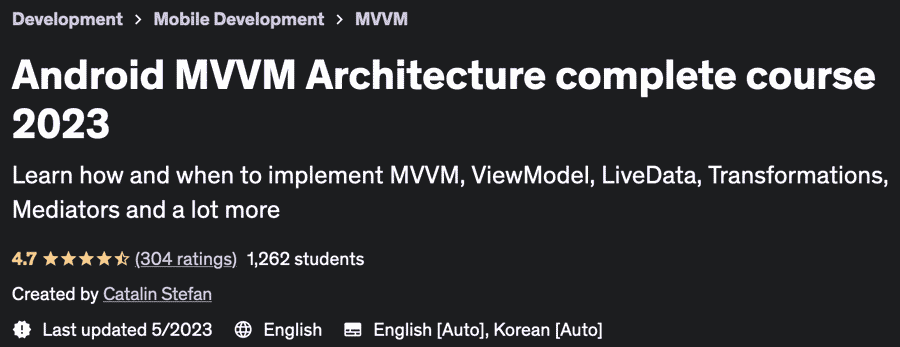 Android MVVM Architecture complete course 2023
