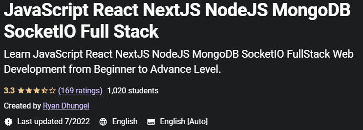 JavaScript React NextJS NodeJS MongoDB SocketIO Full Stack 