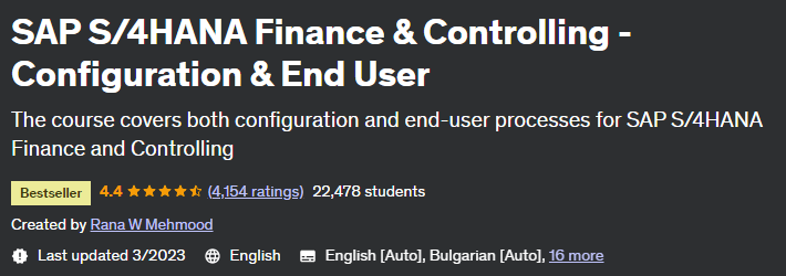 SAP S_4HANA Finance & Controlling - Configuration & End User