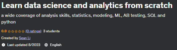 Learn data science and analytics from scratch