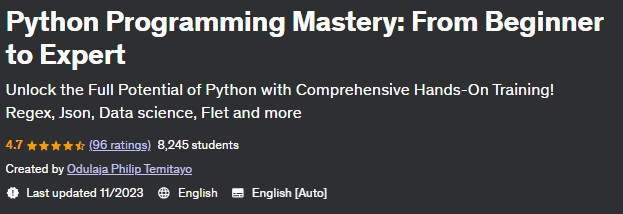 Python Programming Mastery: From Beginner to Expert