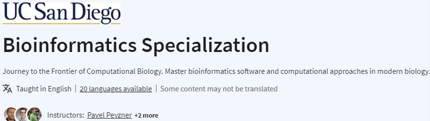 Bioinformatics Specialization