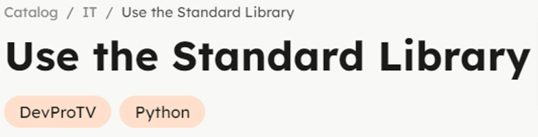 Use the Standard Library