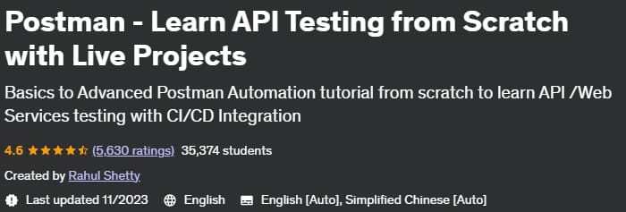 Postman - Learn API Testing from Scratch with Live Projects