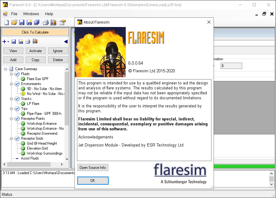 Flaresim screenshot2