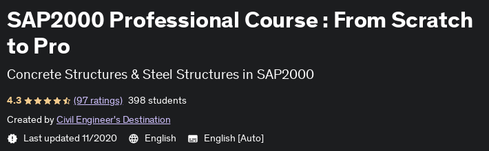 SAP2000 Professional Course: From Scratch to Pro