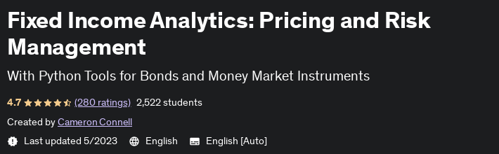Fixed Income Analytics: Pricing and Risk Management