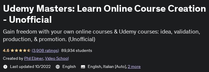Udemy Masters: Learn Online Course Creation - Unofficial