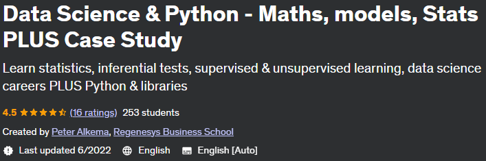 Data Science & Python - Maths, models, Stats PLUS Case Study