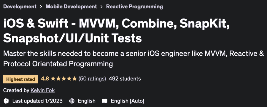 iOS & Swift - MVVM, Combine, SnapKit, Snapshot/UI/Unit Tests