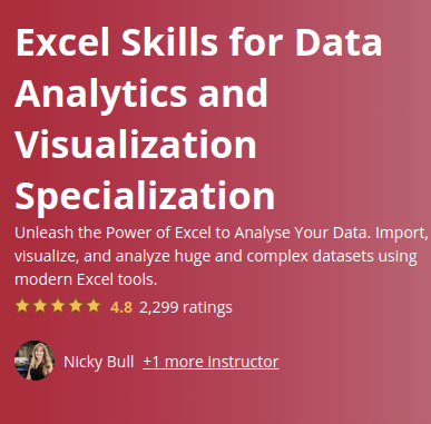 Excel Skills for Data Analytics and Visualization Specialization