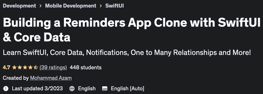 Building a Reminders App Clone with SwiftUI & Core Data