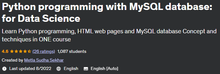 Python programming with MySQL database: for Data Science