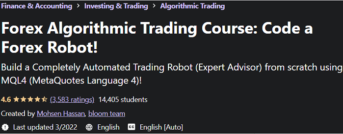 Forex Algorithmic Trading Course: Code a Forex Robot!