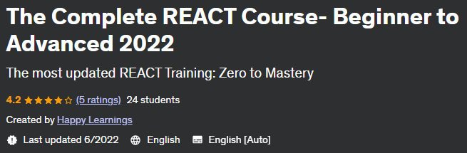 The Complete REACT Course - Beginner to Advanced 2022