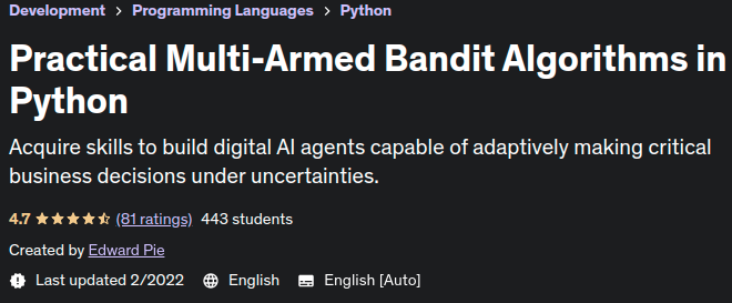 Practical Multi-Armed Bandit Algorithms in Python