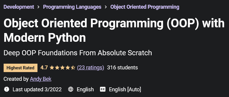 Object Oriented Programming (OOP) with Modern Python