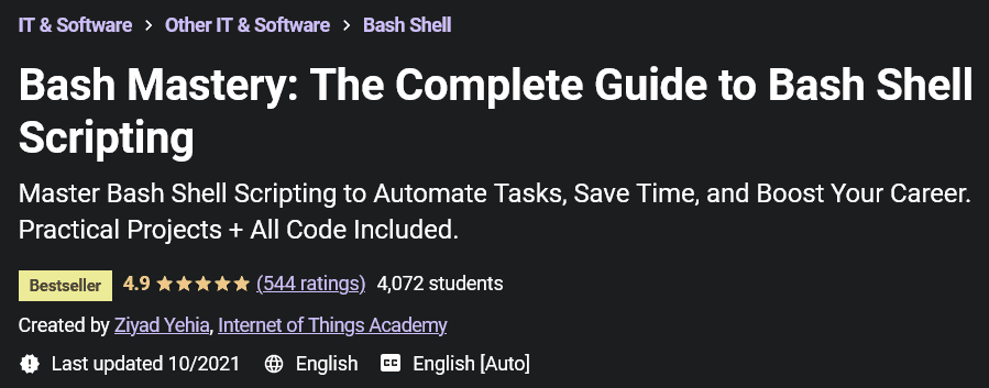 Bash Mastery: The Complete Guide to Bash Shell Scripting