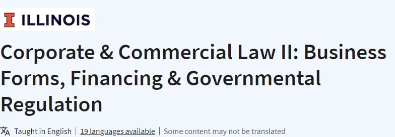 Corporate & Commercial Law II_ Business Forms, Financing & Governmental Regulation