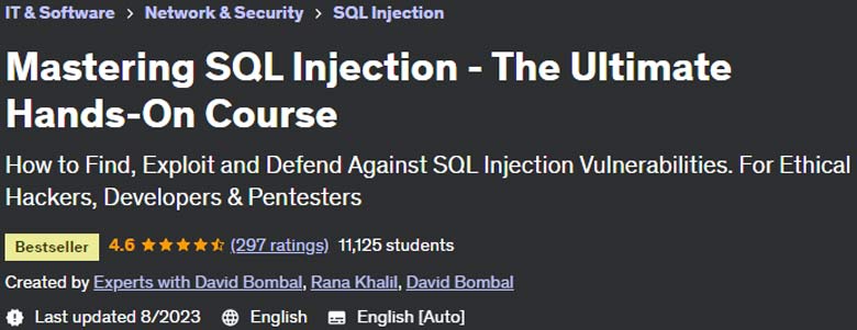 Mastering SQL Injection - The Ultimate Hands-On Course