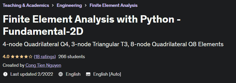 Finite Element Analysis with Python - Fundamental-2D