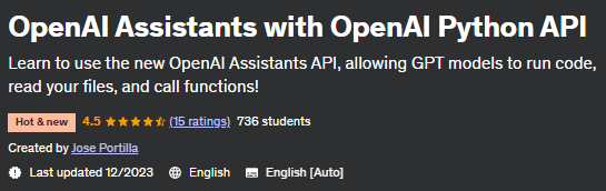 OpenAI Assistants with OpenAI Python API