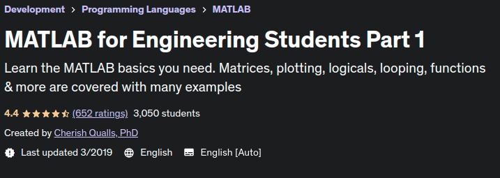 MATLAB for Engineering Students Part 1