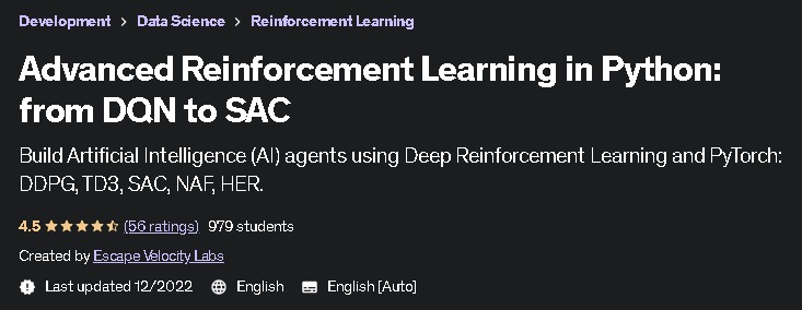 Advanced Reinforcement Learning in Python: from DQN to SAC