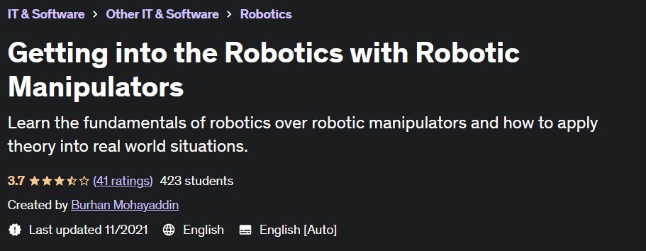 Getting into the Robotics with Robotic Manipulators
