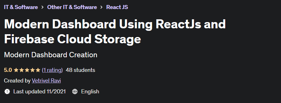 Modern Dashboard Using ReactJs and Firebase Cloud Storage