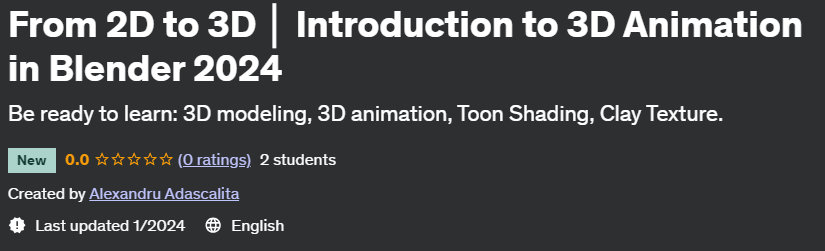 From 2D to 3D │ Introduction to 3D Animation in Blender 2024