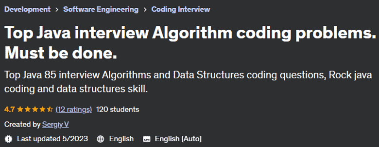 Top Java interview Algorithm coding problems.  Must be done. 