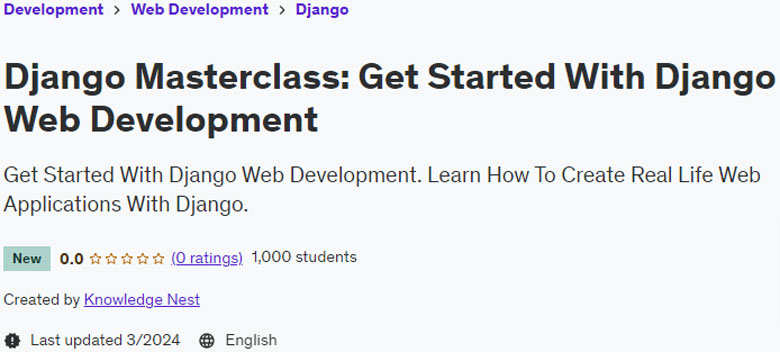 Django Masterclass: Get Started With Django Web Development