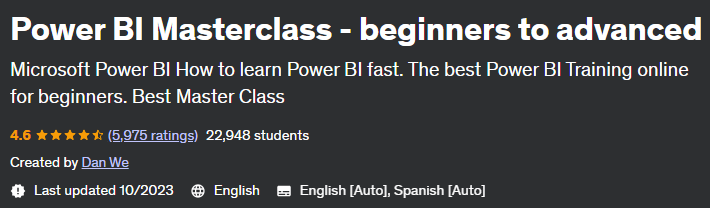 Power BI Masterclass - beginners to advanced