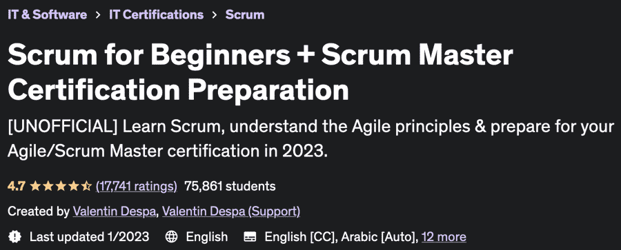 Scrum for Beginners + Scrum Master Certification Preparation