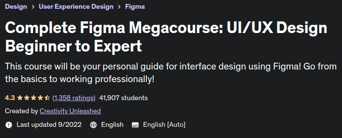 Complete Figma Megacourse: UI/UX Design Beginner to Expert