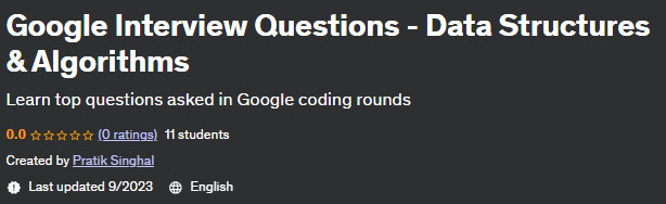 Google Interview Questions - Data Structures & Algorithms