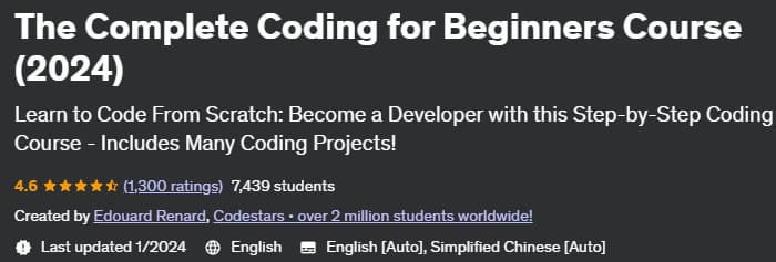 The Complete Coding for Beginners Course (2024)