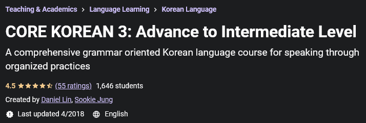 CORE KOREAN 3: Advance to Intermediate Level