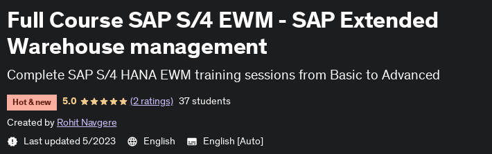 Full Course SAP S_4 EWM - SAP Extended Warehouse management