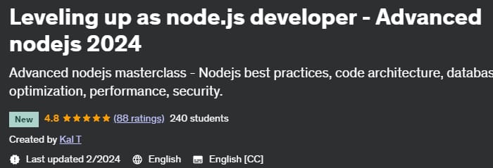 Leveling up as node.js developer - Advanced nodejs 2024