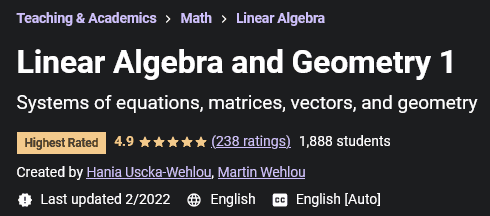 Linear Algebra and Geometry 1