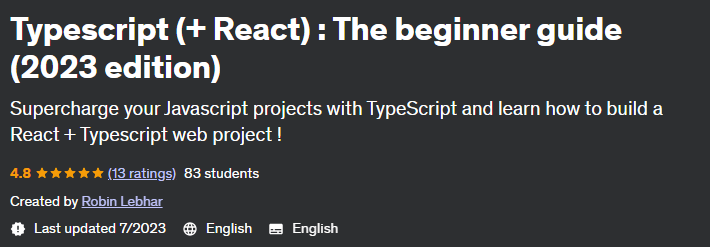 Typescript (+ React) _ The beginner's guide (2023 edition)