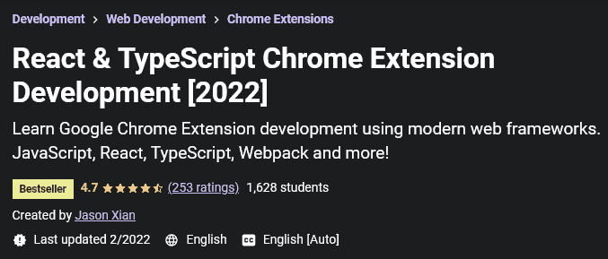 React & TypeScript Chrome Extension Development (2022)