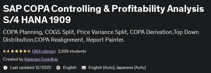 SAP COPA Controlling & Profitability Analysis S_4 HANA 1909