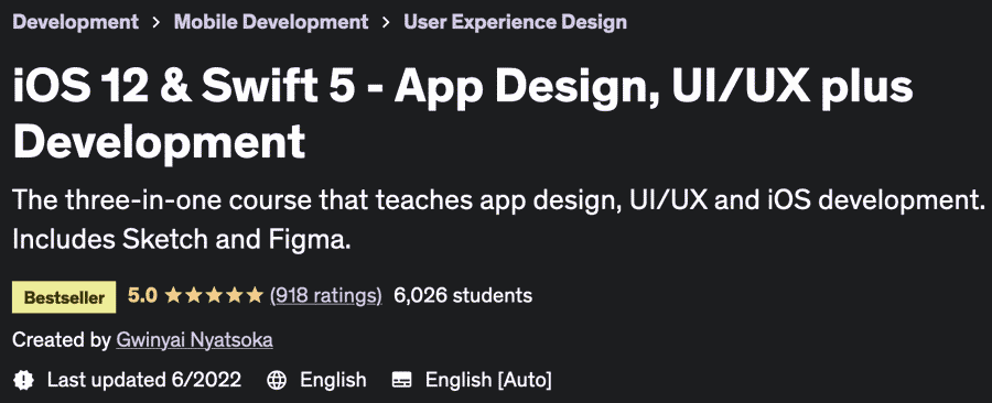 iOS 12 & Swift 5 - App Design, UI/UX plus Development