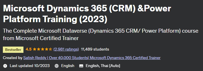 Microsoft Dynamics 365 (CRM) & Power Platform Training (2023)