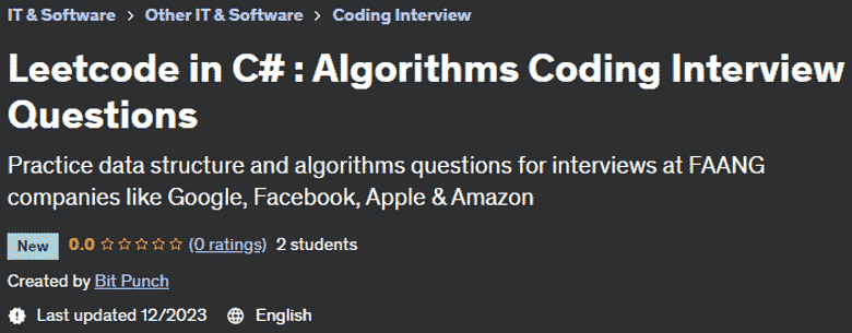 Leetcode in C#: Algorithms Coding Interview Questions